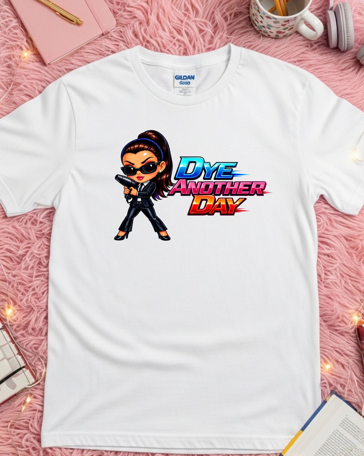 Dye Another Day Shirt Funny Hairstylist Tee Secret Agent Stylist T‑Shirt Colourful Salon Graphic Top Cosmetology Gift