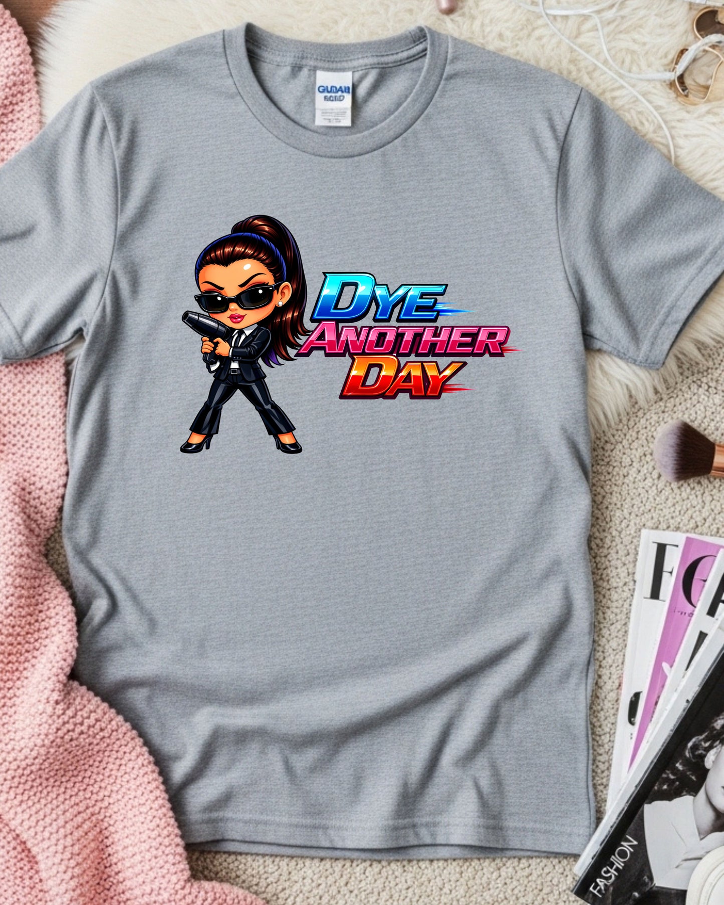Dye Another Day Shirt Funny Hairstylist Tee Secret Agent Stylist T‑Shirt Colourful Salon Graphic Top Cosmetology Gift