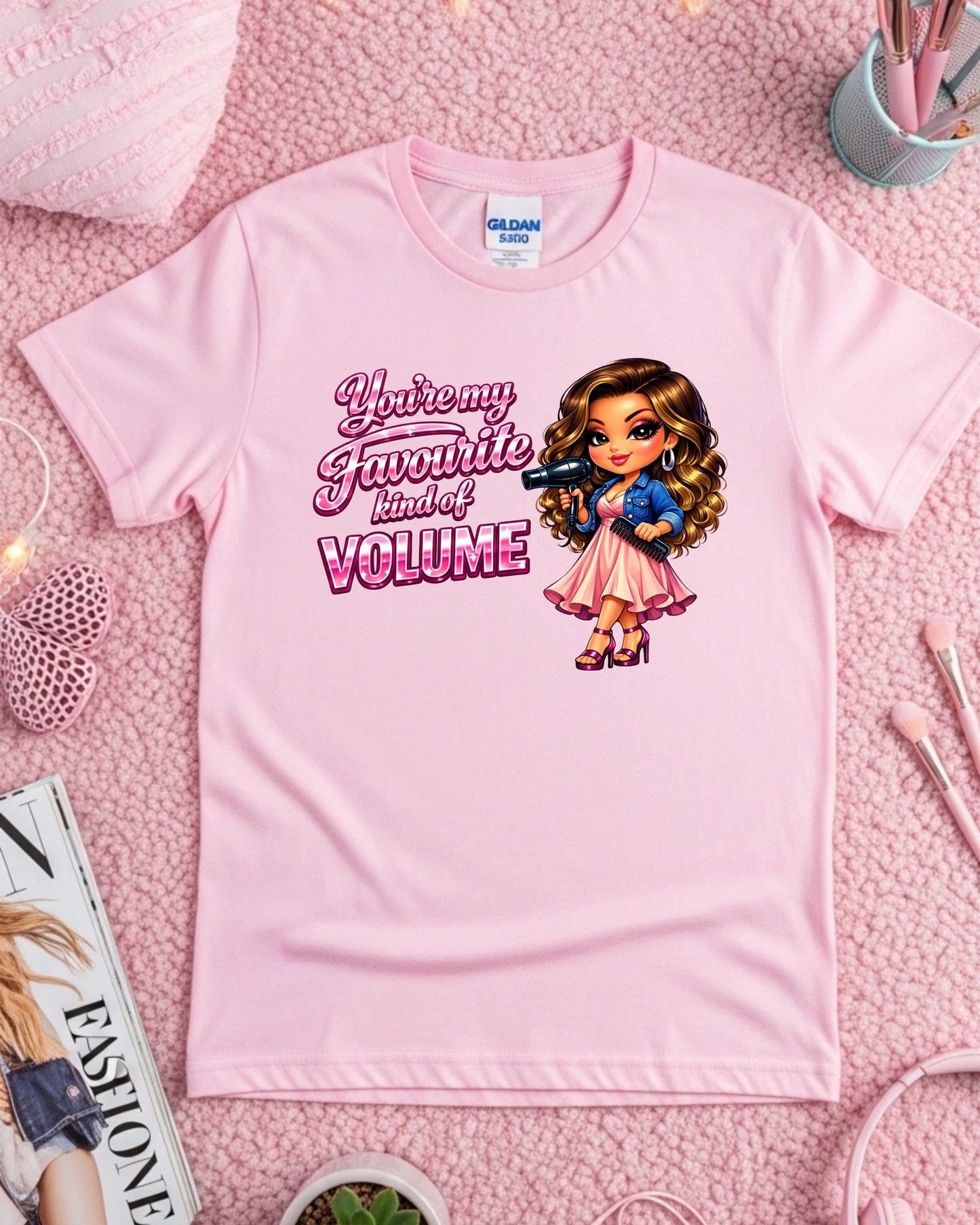 Favourite Kind of Volume Shirt Funny Hairstylist Tee Cute Salon Stylist T‑Shirt Hairdresser Graphic Top Cosmetology Gift