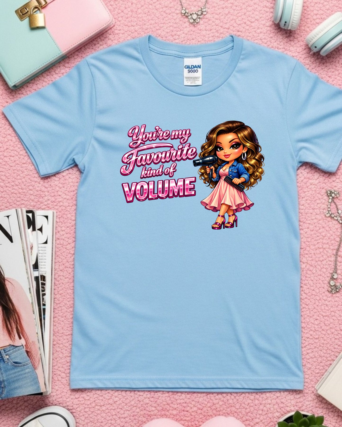 Favourite Kind of Volume Shirt Funny Hairstylist Tee Cute Salon Stylist T‑Shirt Hairdresser Graphic Top Cosmetology Gift