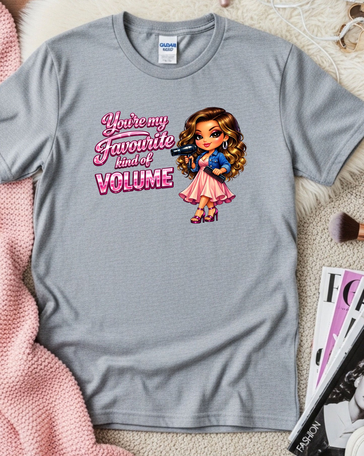 Favourite Kind of Volume Shirt Funny Hairstylist Tee Cute Salon Stylist T‑Shirt Hairdresser Graphic Top Cosmetology Gift
