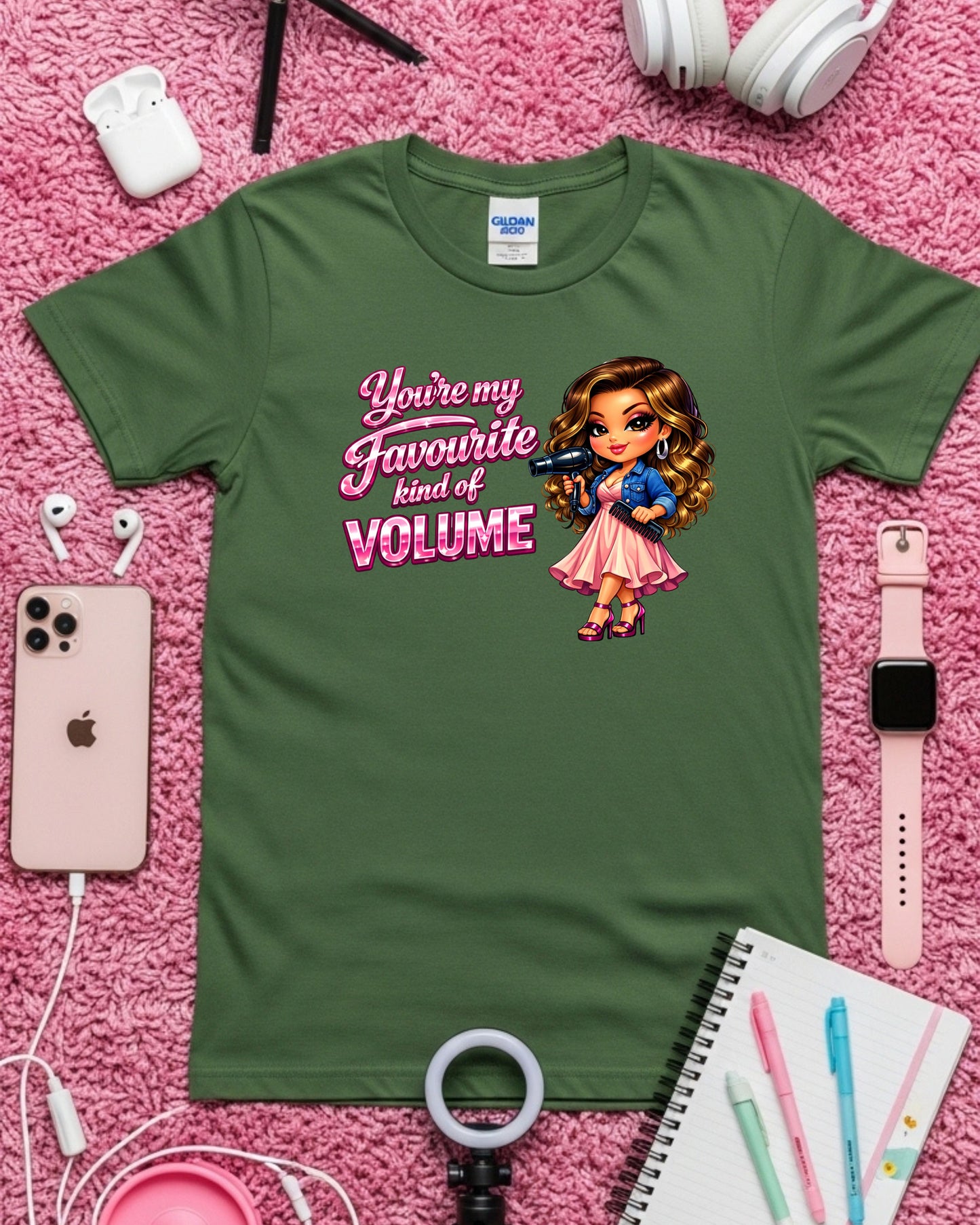 Favourite Kind of Volume Shirt Funny Hairstylist Tee Cute Salon Stylist T‑Shirt Hairdresser Graphic Top Cosmetology Gift