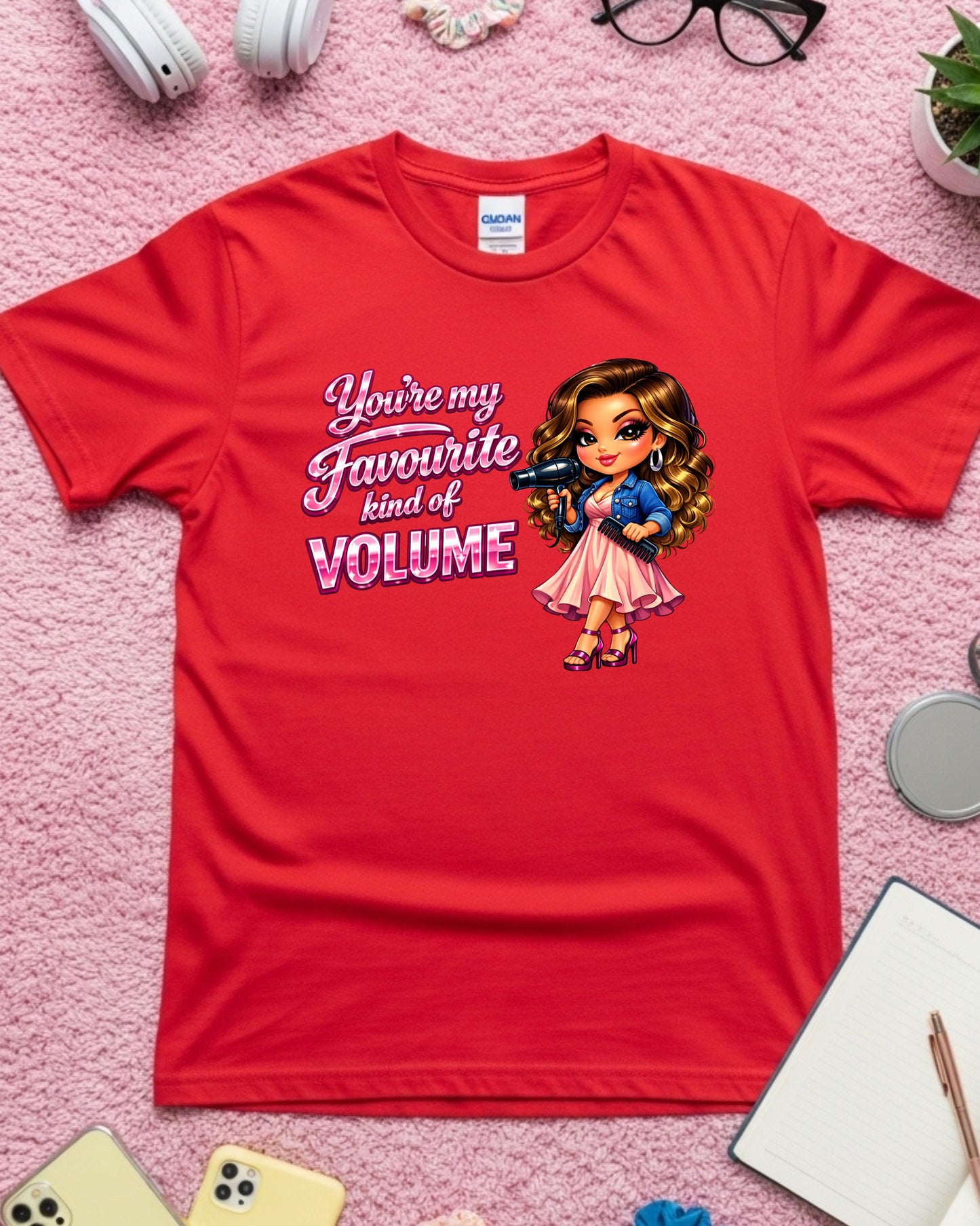 Favourite Kind of Volume Shirt Funny Hairstylist Tee Cute Salon Stylist T‑Shirt Hairdresser Graphic Top Cosmetology Gift