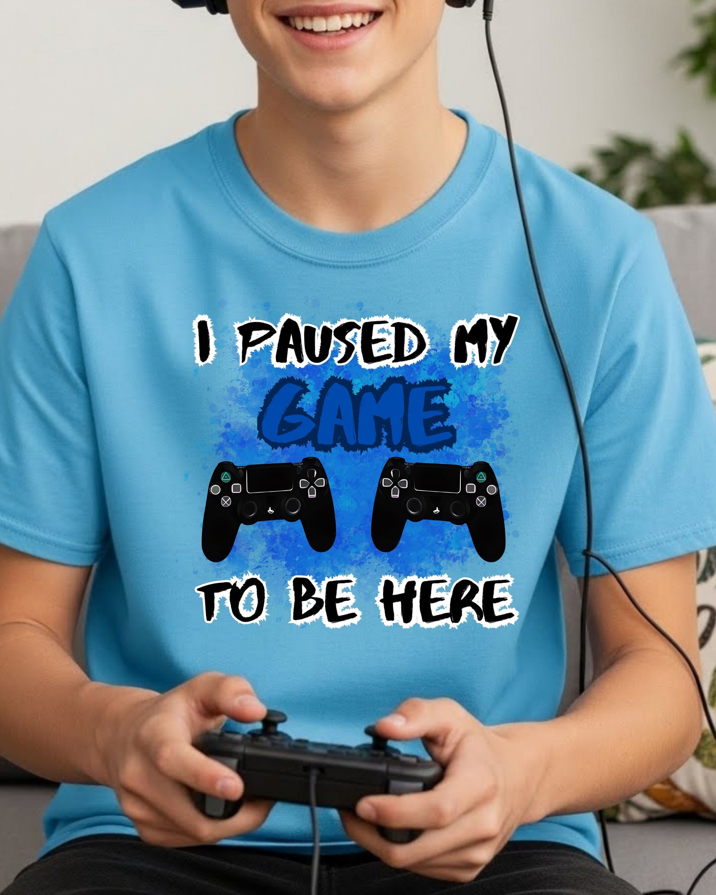 I Paused My Game to Be Here Shirt – Funny Gamer Tee for Men & Teens – Video Game Controller Graphic T‑Shirt, Gaming Humour Gift for Players