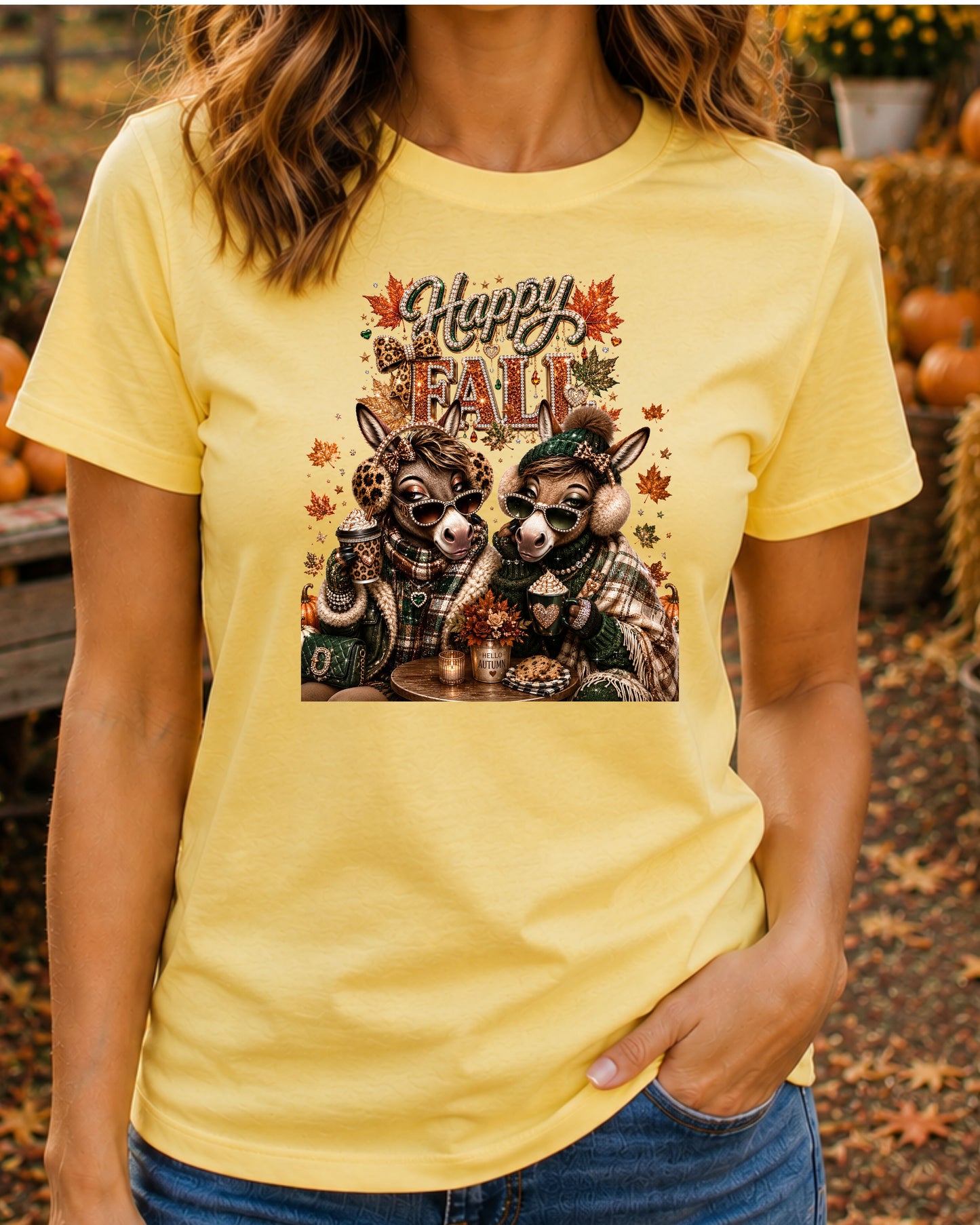 Happy Glam Autumn Fall Highland Cow Shirt