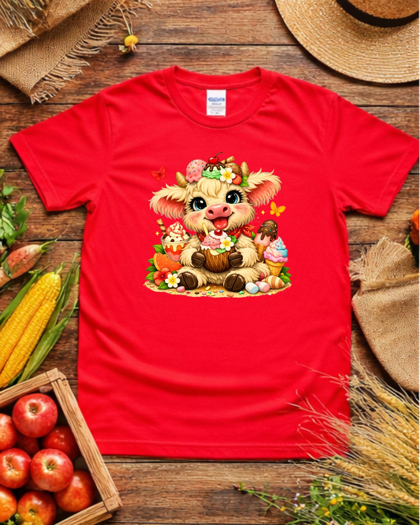 Cute Dessert Cow Clipart – Kawaii Ice Cream Cow, Sweet Treats Cow Illustration, Pastel Art , Kids Decor