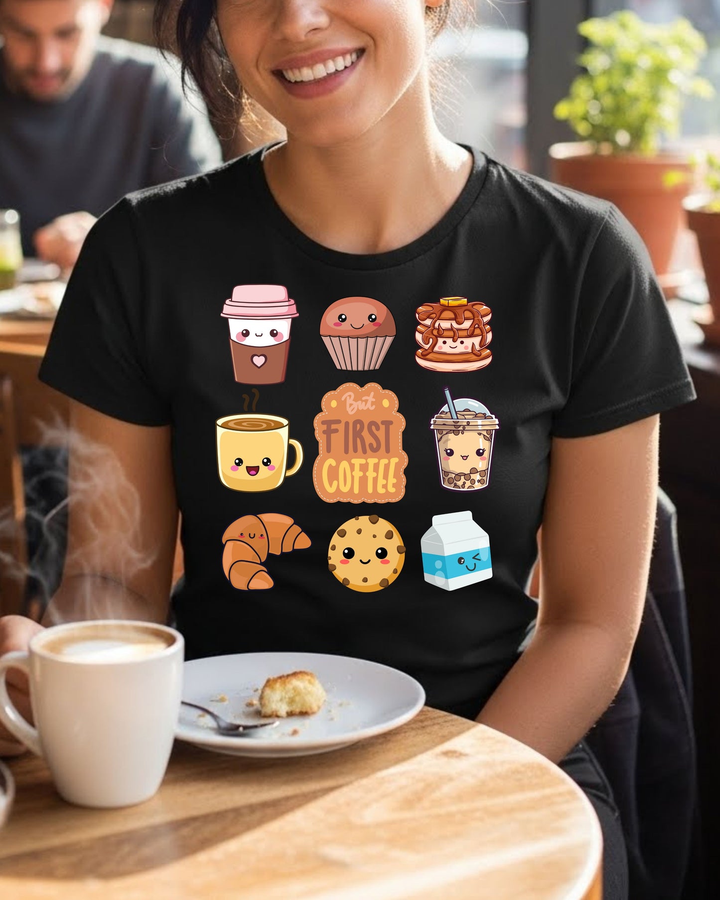 But First Coffee Kawaii Breakfast Squad Woman's T-Shirt