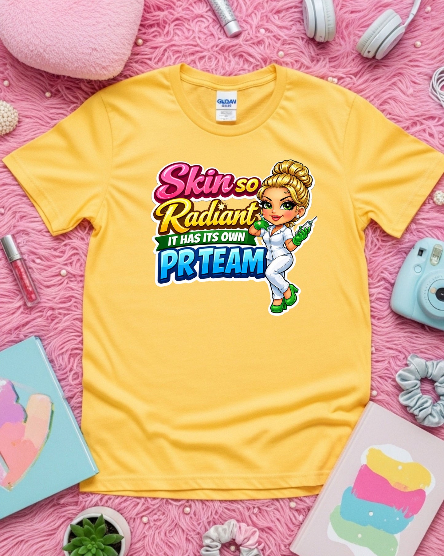 Skin So Radiant Shirt Funny Aesthetician Tee Injector Nurse T‑Shirt Skincare Lover Graphic Top Aesthetician Gift for Beauty Pros