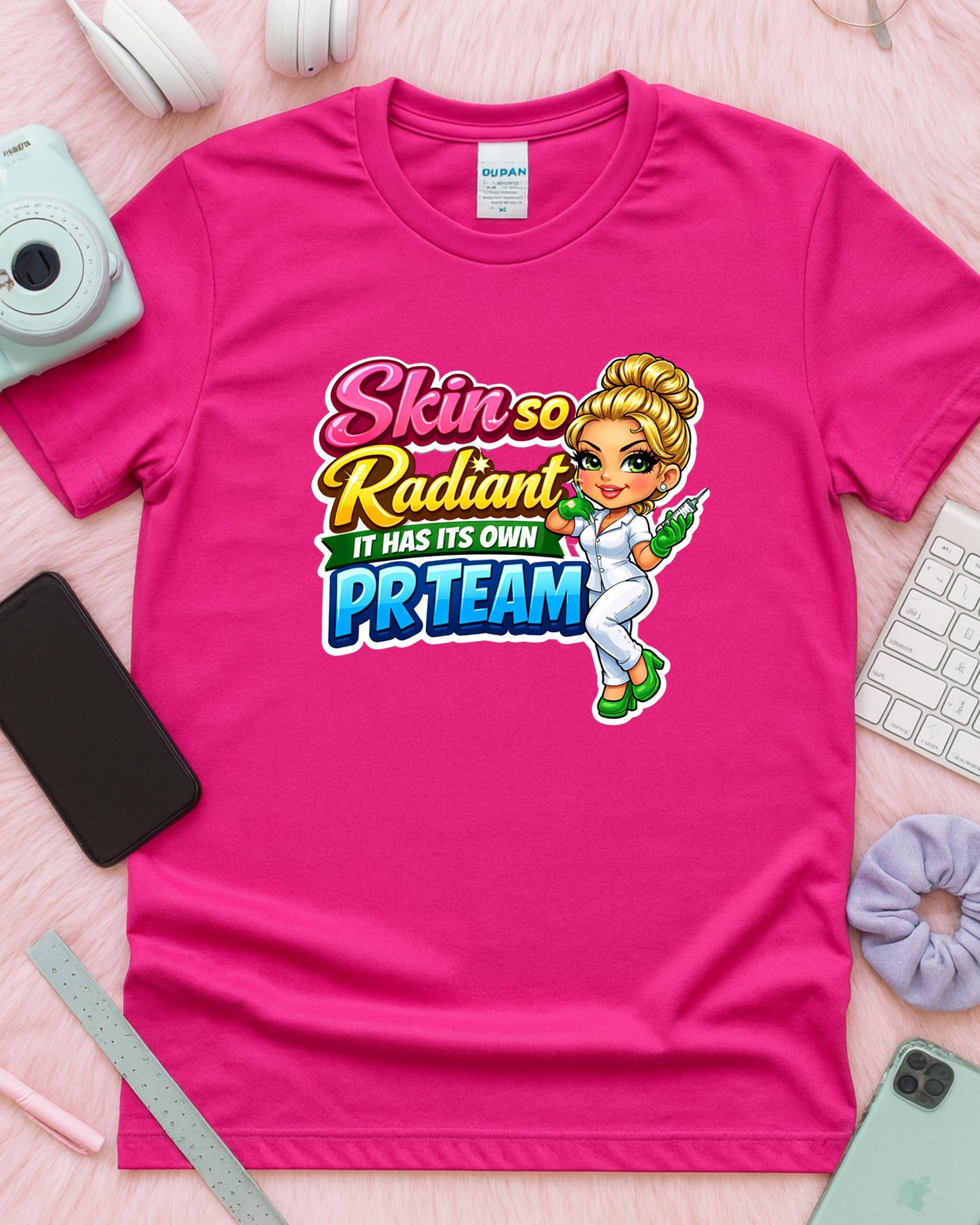 Skin So Radiant Shirt Funny Aesthetician Tee Injector Nurse T‑Shirt Skincare Lover Graphic Top Aesthetician Gift for Beauty Pros