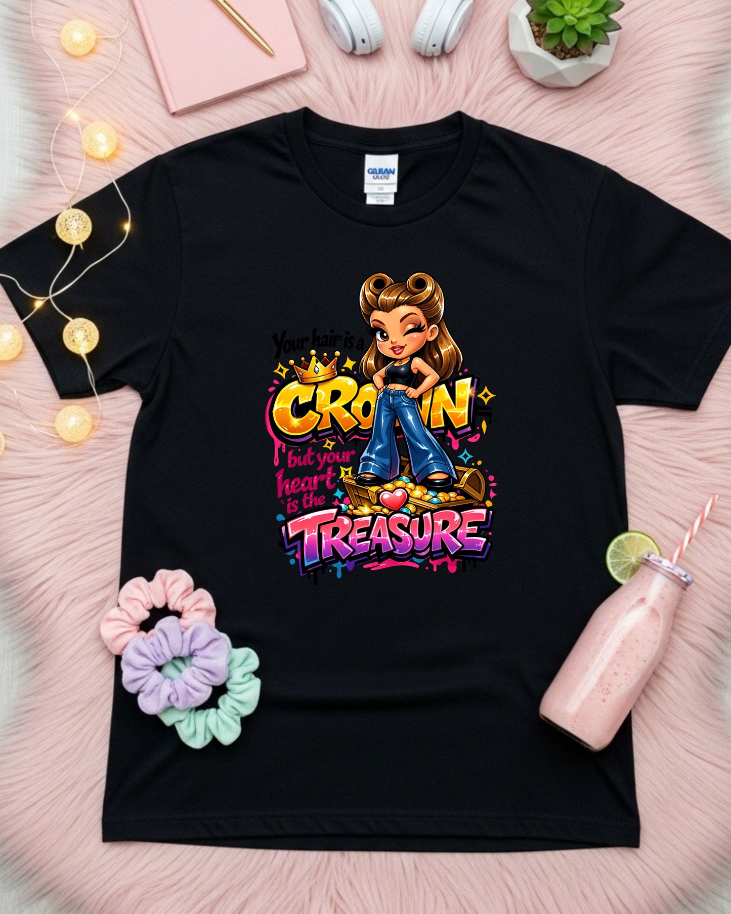 Your Hair Is a Crown Shirt Positive Stylist Tee Self‑Love Beauty T‑Shirt Empowering Hair Artist Top Inspirational Gift for Women