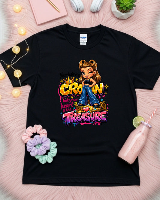 Your Hair Is a Crown Shirt Positive Stylist Tee Self‑Love Beauty T‑Shirt Empowering Hair Artist Top Inspirational Gift for Women