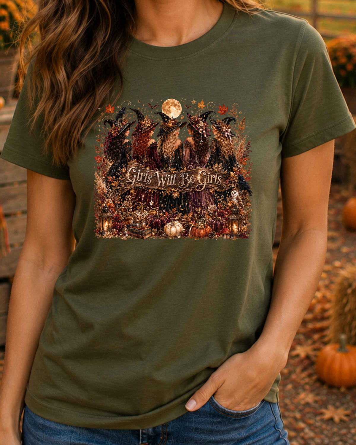 Girls Will Be Girls Autumn Witch T-Shirt