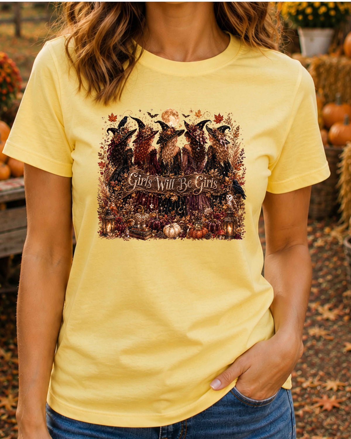 Girls Will Be Girls Autumn Witch T-Shirt
