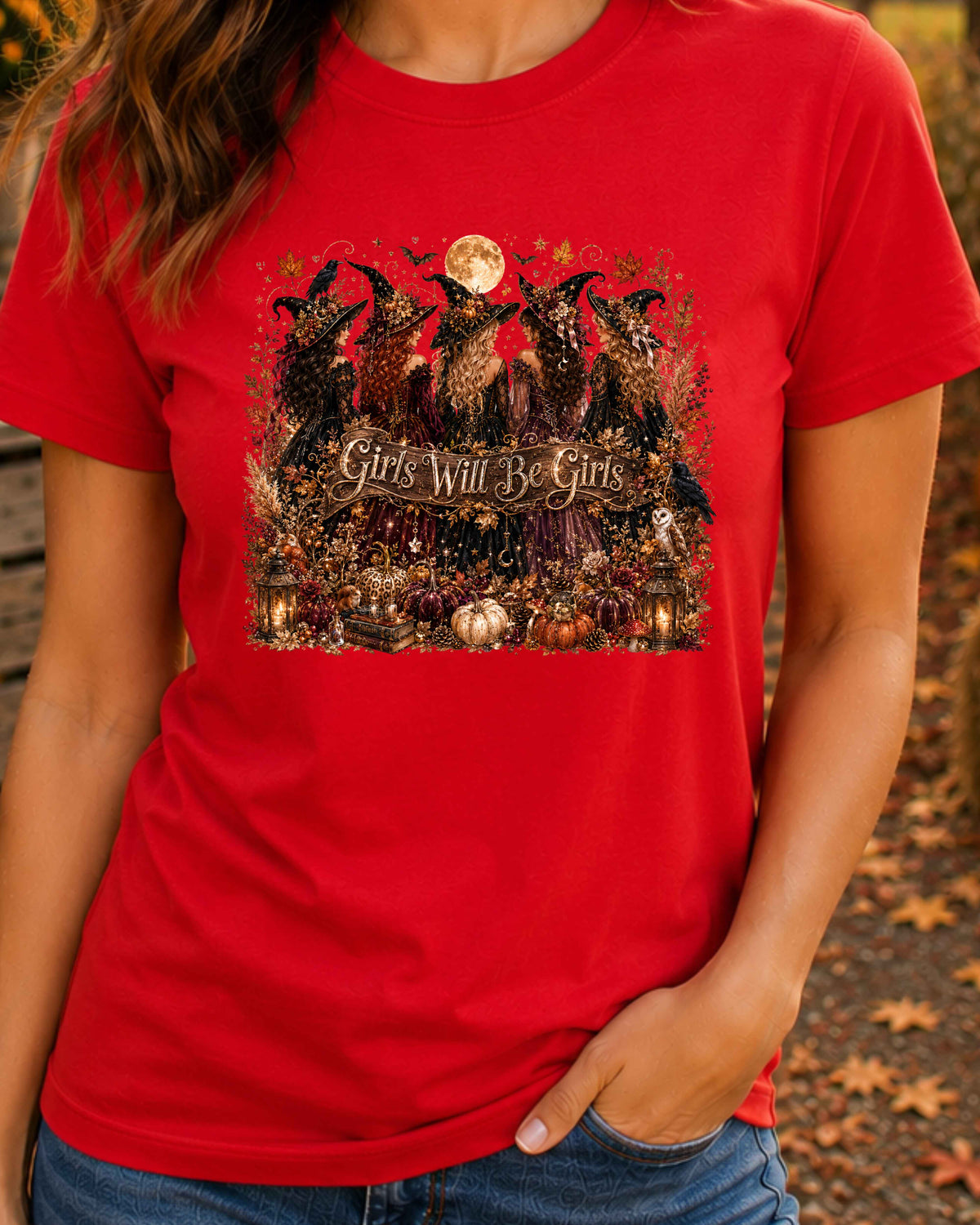 Girls Will Be Girls Autumn Witch T-Shirt
