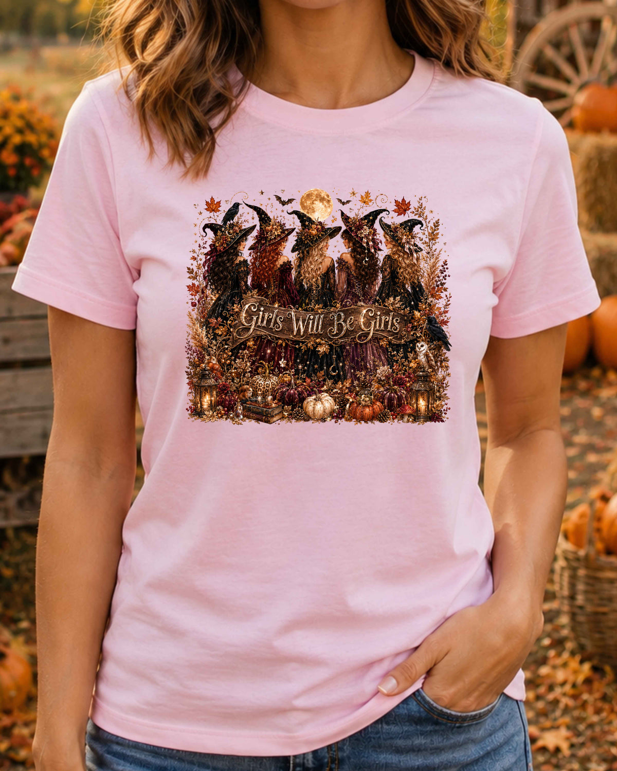 Girls Will Be Girls Autumn Witch T-Shirt