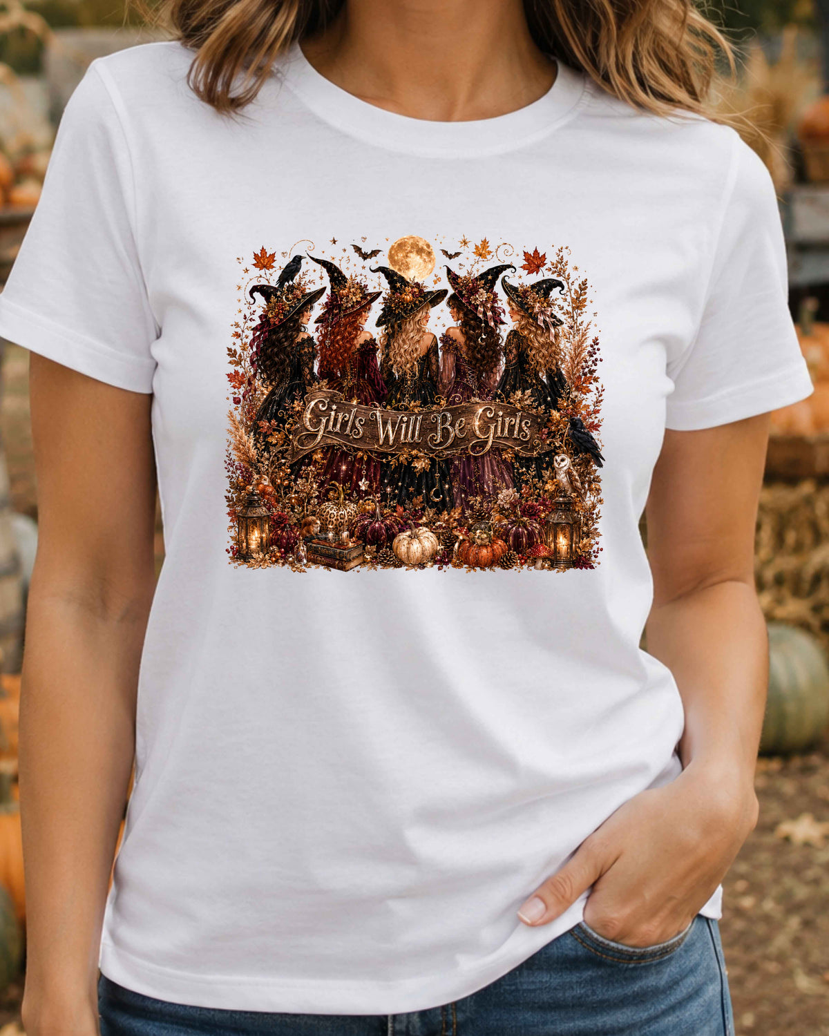 Girls Will Be Girls Autumn Witch T-Shirt