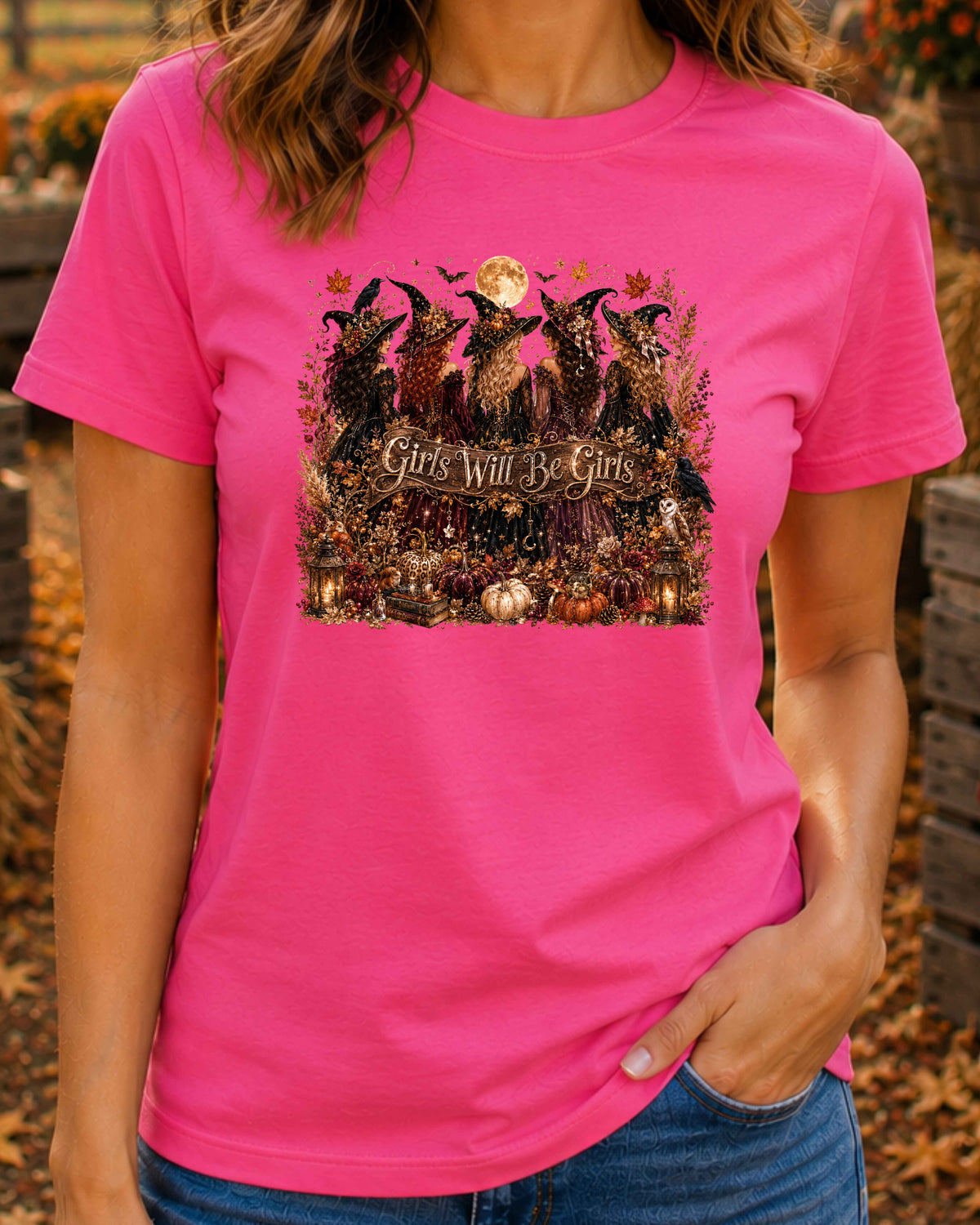 Girls Will Be Girls Autumn Witch T-Shirt