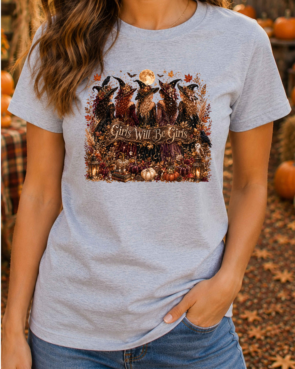 Girls Will Be Girls Autumn Witch T-Shirt