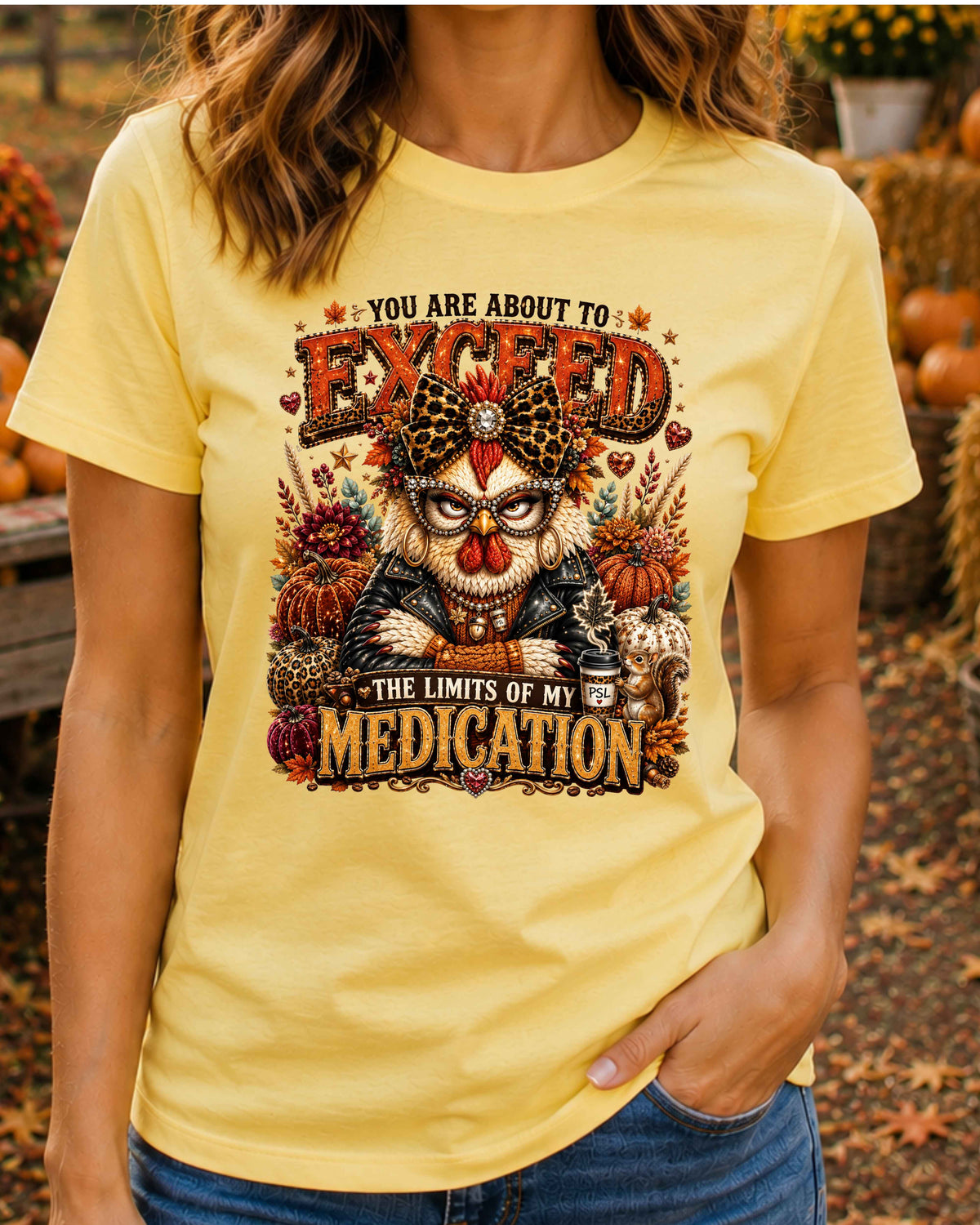 Limits of My Medication Funny Chicken T-Shirt