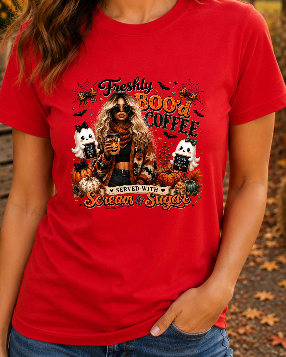 Freshly Boo’d Coffee Cute Ghost Halloween T-Shirt