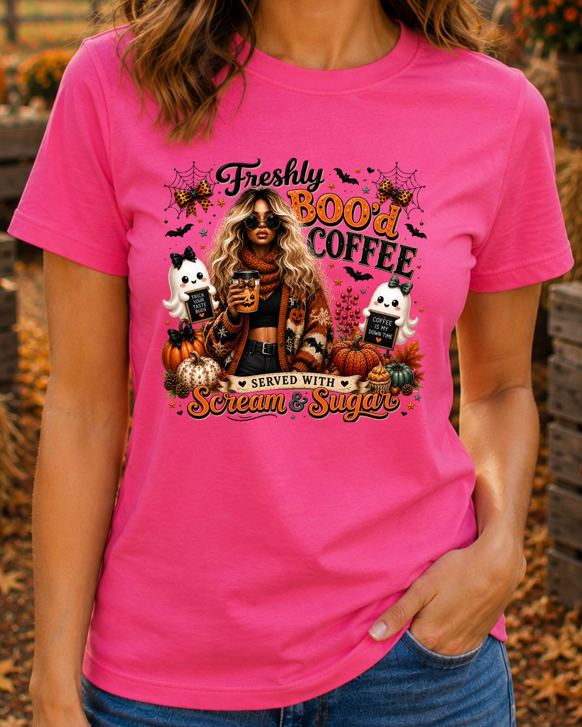 Freshly Boo’d Coffee Cute Ghost Halloween T-Shirt