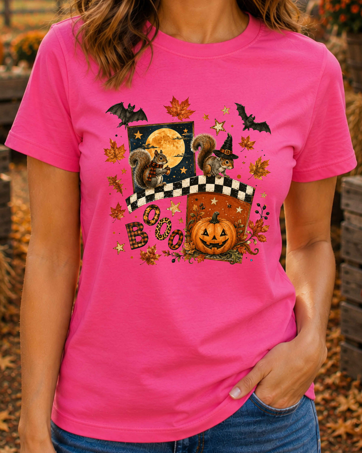 Retro Halloween Autumn Squirrel T-Shirt