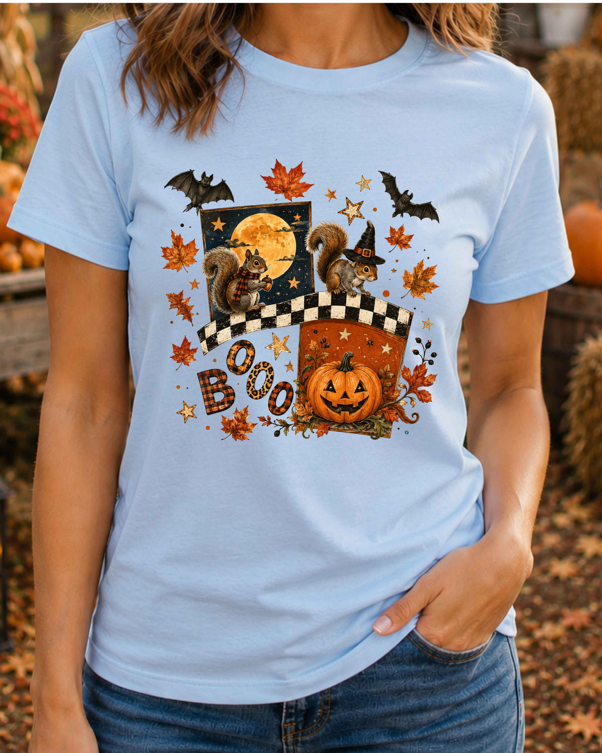 Retro Halloween Autumn Squirrel T-Shirt