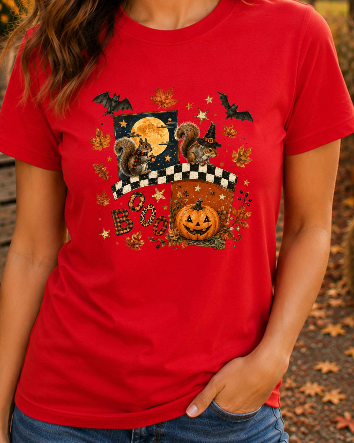Retro Halloween Autumn Squirrel T-Shirt