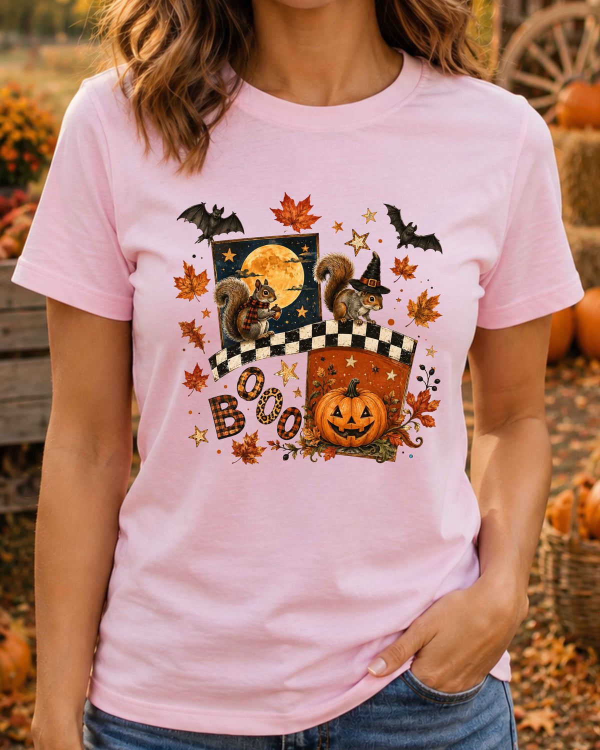 Retro Halloween Autumn Squirrel T-Shirt