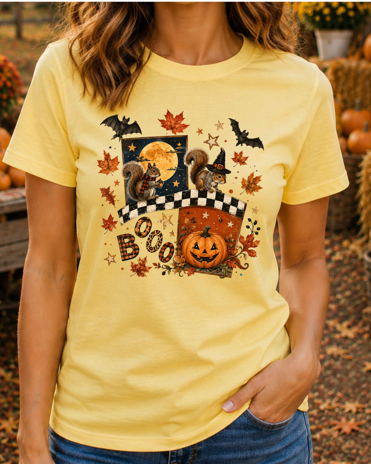 Retro Halloween Autumn Squirrel T-Shirt