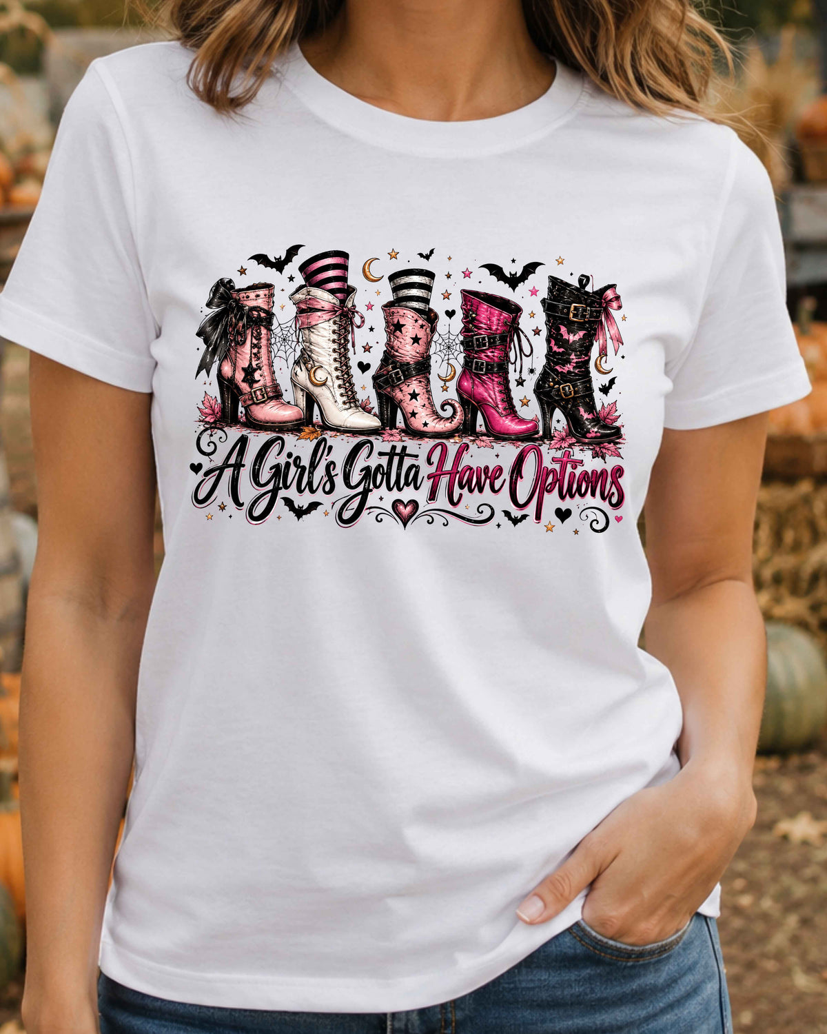 Witch Boots A Girl’s Gotta Have Options, Halloween T-Shirt
