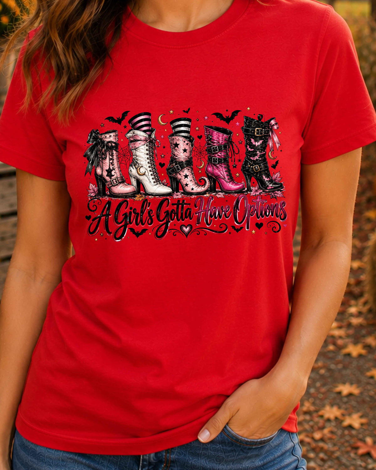 Witch Boots A Girl’s Gotta Have Options, Halloween T-Shirt