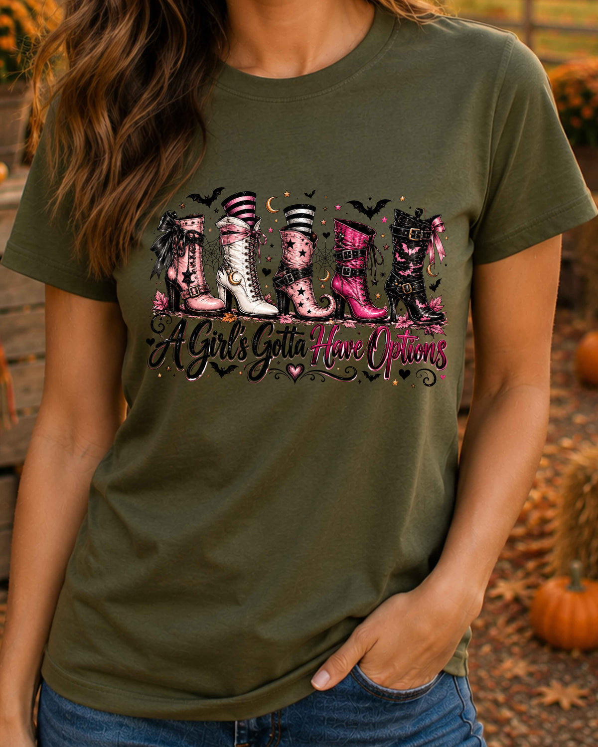 Witch Boots A Girl’s Gotta Have Options, Halloween T-Shirt