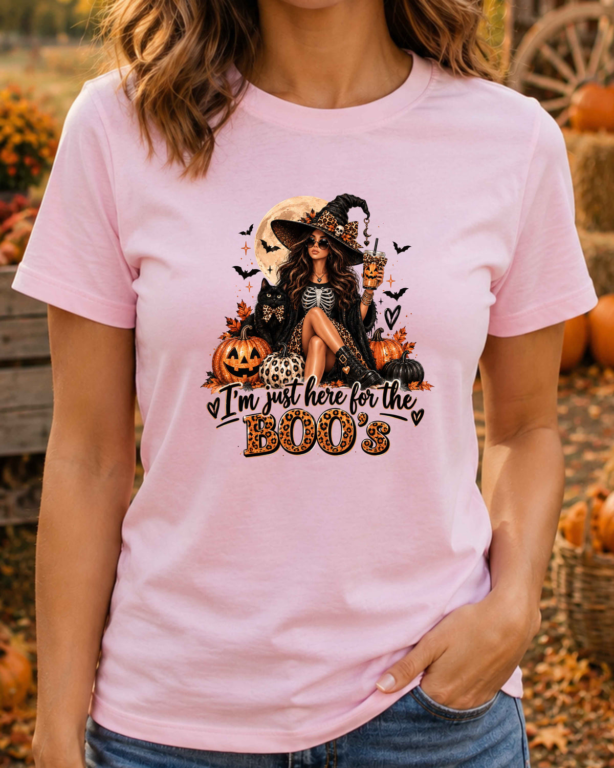 I’m Just Here for the Boos Witch Halloween T-Shirt