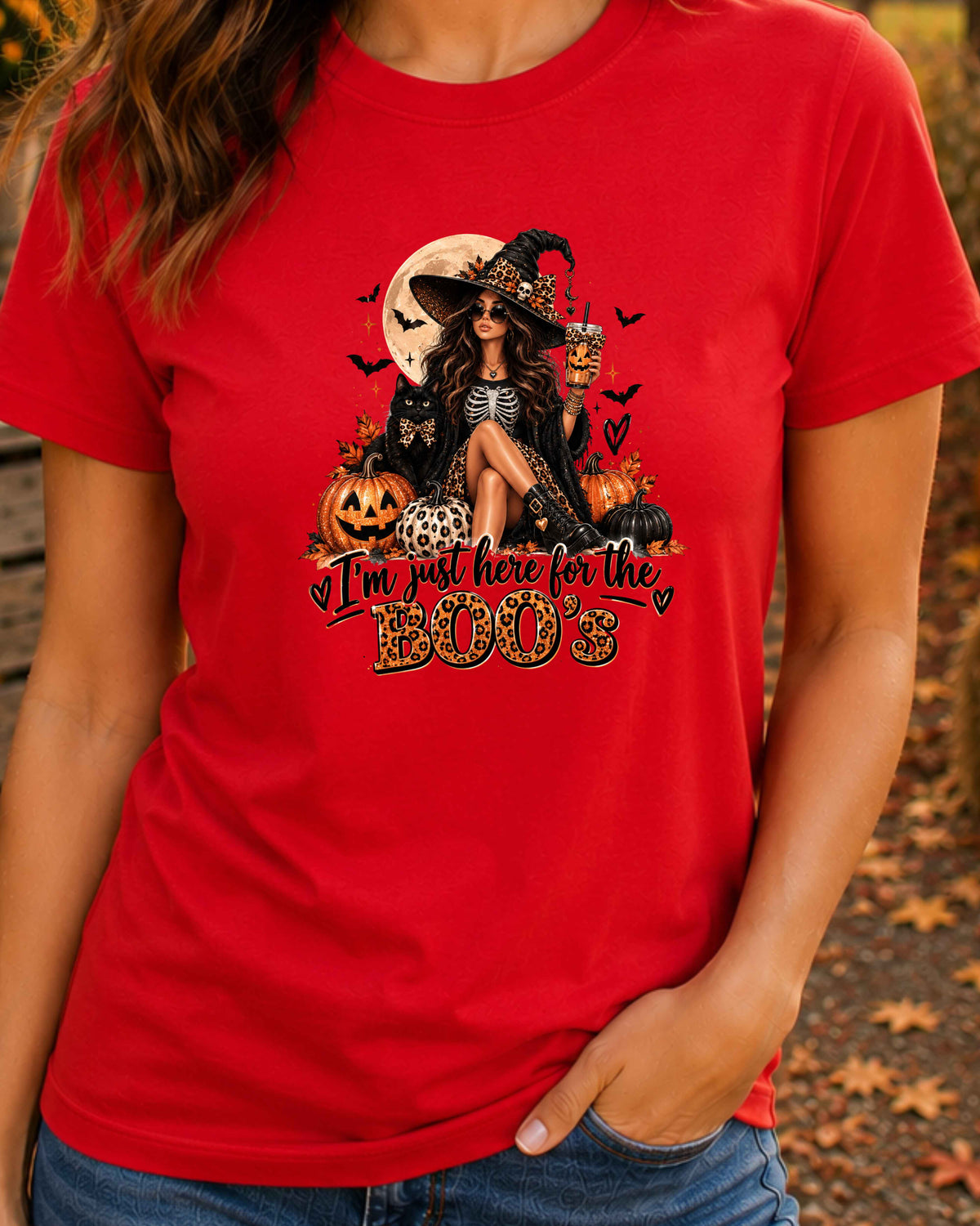 I’m Just Here for the Boos Witch Halloween T-Shirt