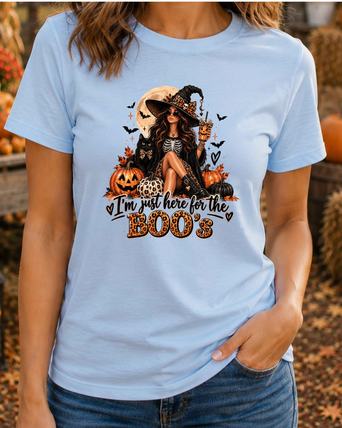 I’m Just Here for the Boos Witch Halloween T-Shirt