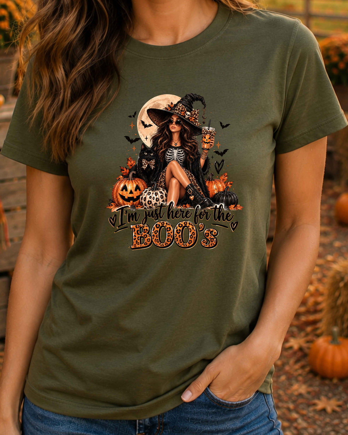 I’m Just Here for the Boos Witch Halloween T-Shirt