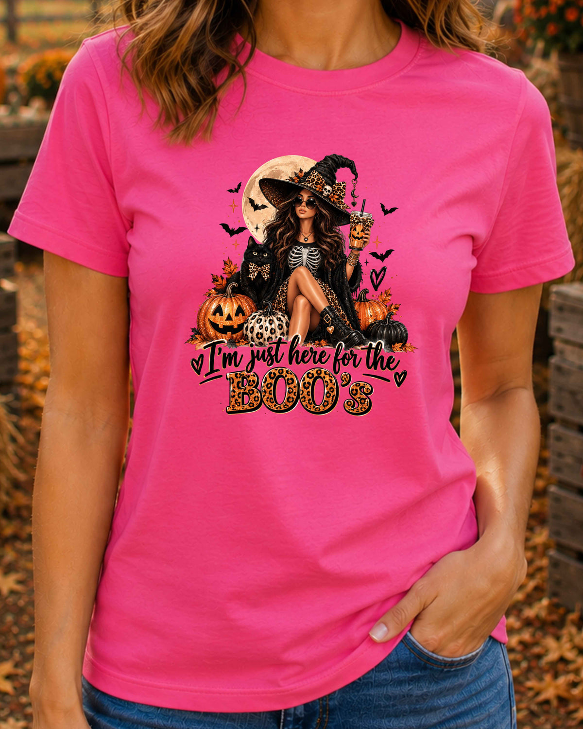 I’m Just Here for the Boos Witch Halloween T-Shirt