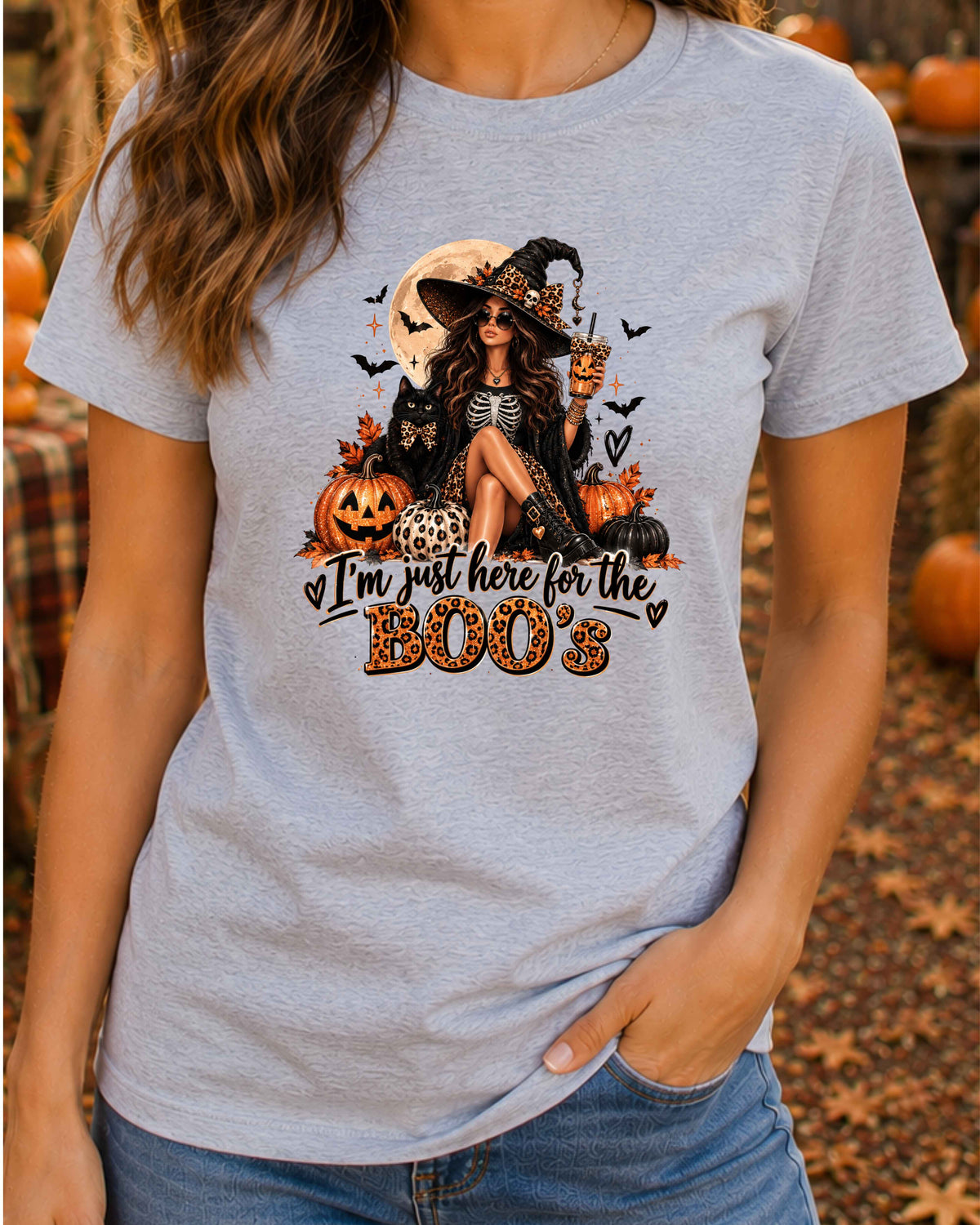 I’m Just Here for the Boos Witch Halloween T-Shirt