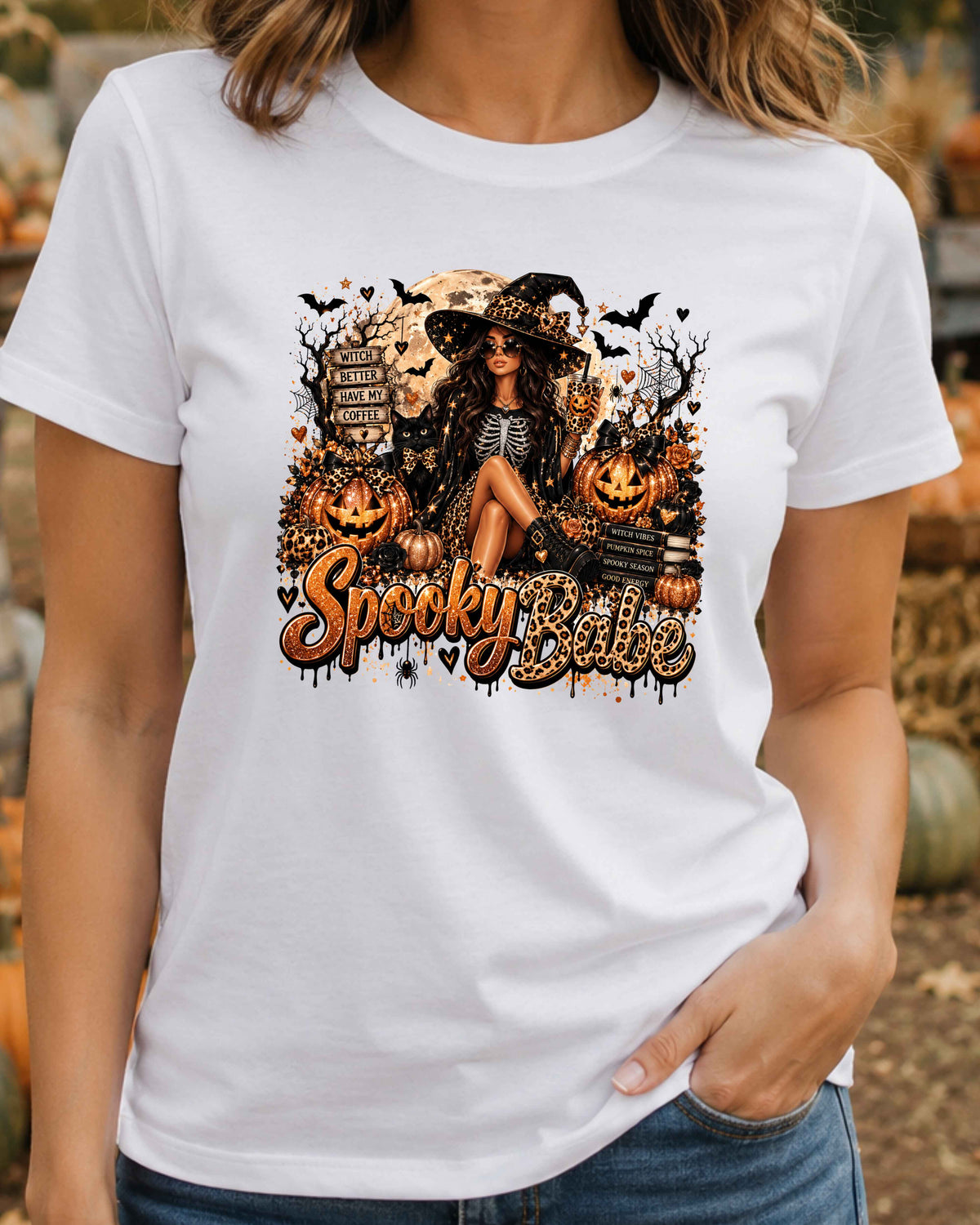 Spooky Babe Witchy Halloween T-Shirt