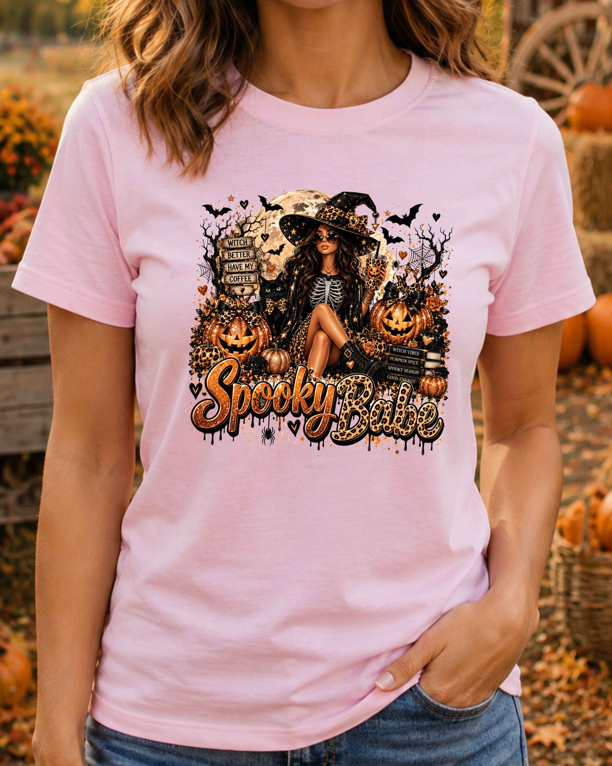 Spooky Babe Witchy Halloween T-Shirt