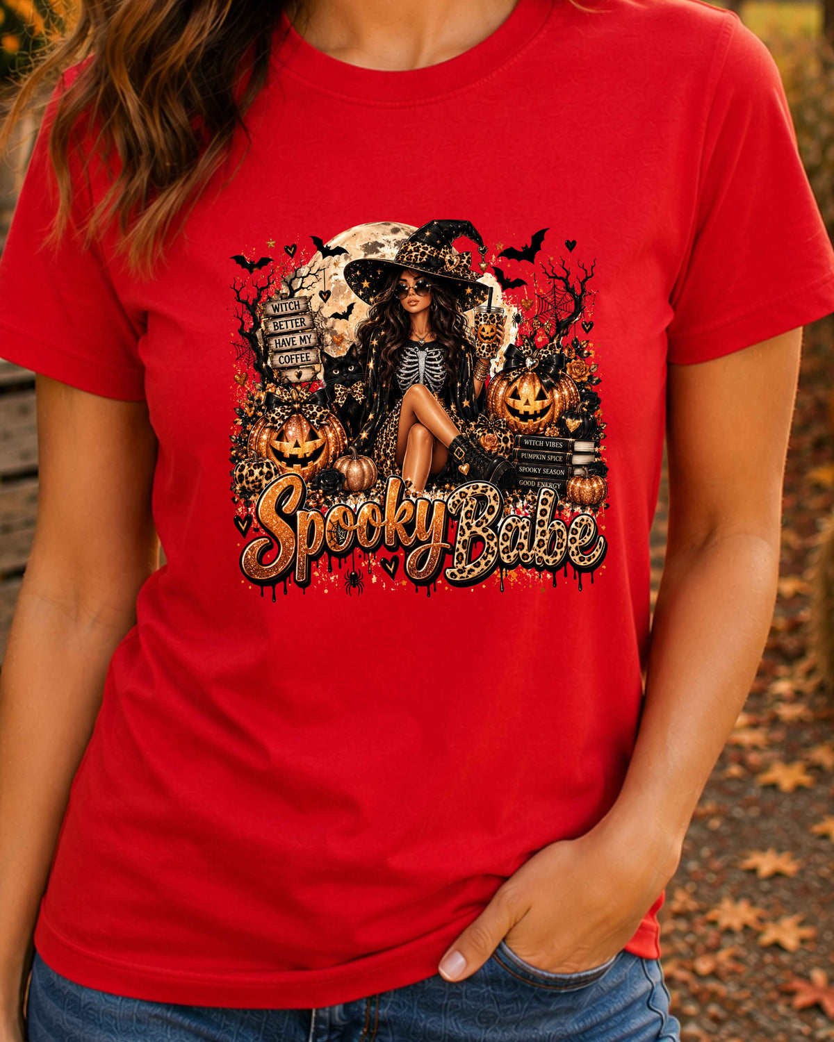 Spooky Babe Witchy Halloween T-Shirt