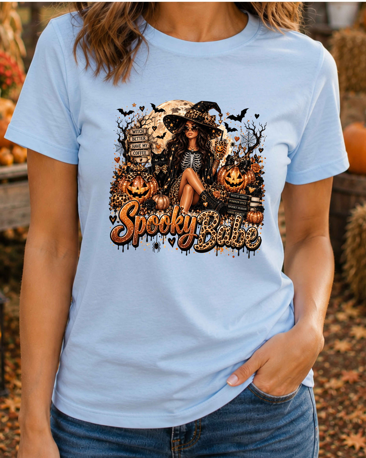 Spooky Babe Witchy Halloween T-Shirt