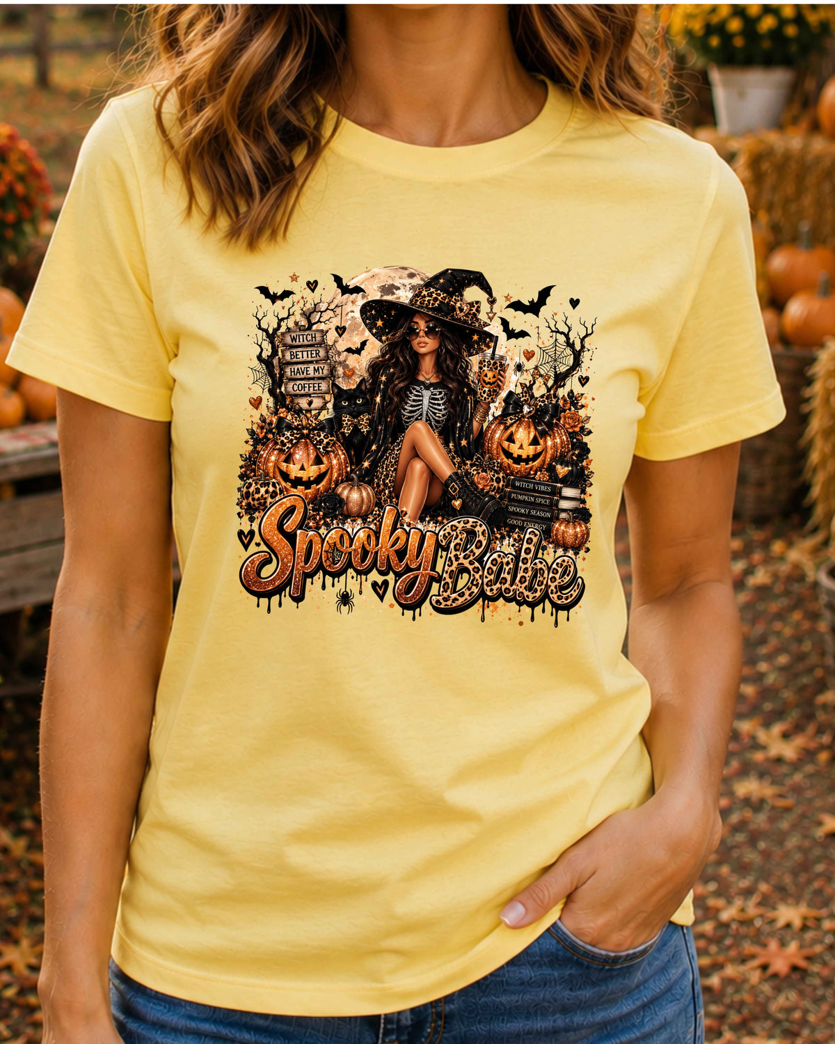 Spooky Babe Witchy Halloween T-Shirt