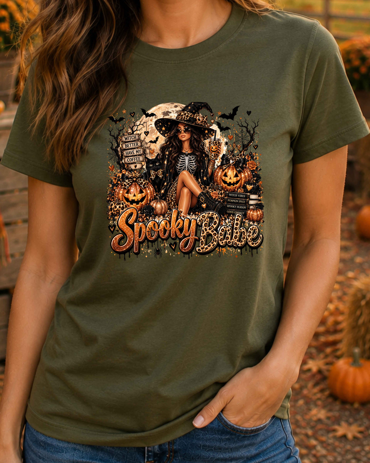 Spooky Babe Witchy Halloween T-Shirt