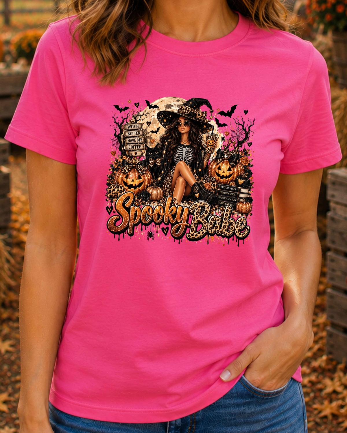 Spooky Babe Witchy Halloween T-Shirt