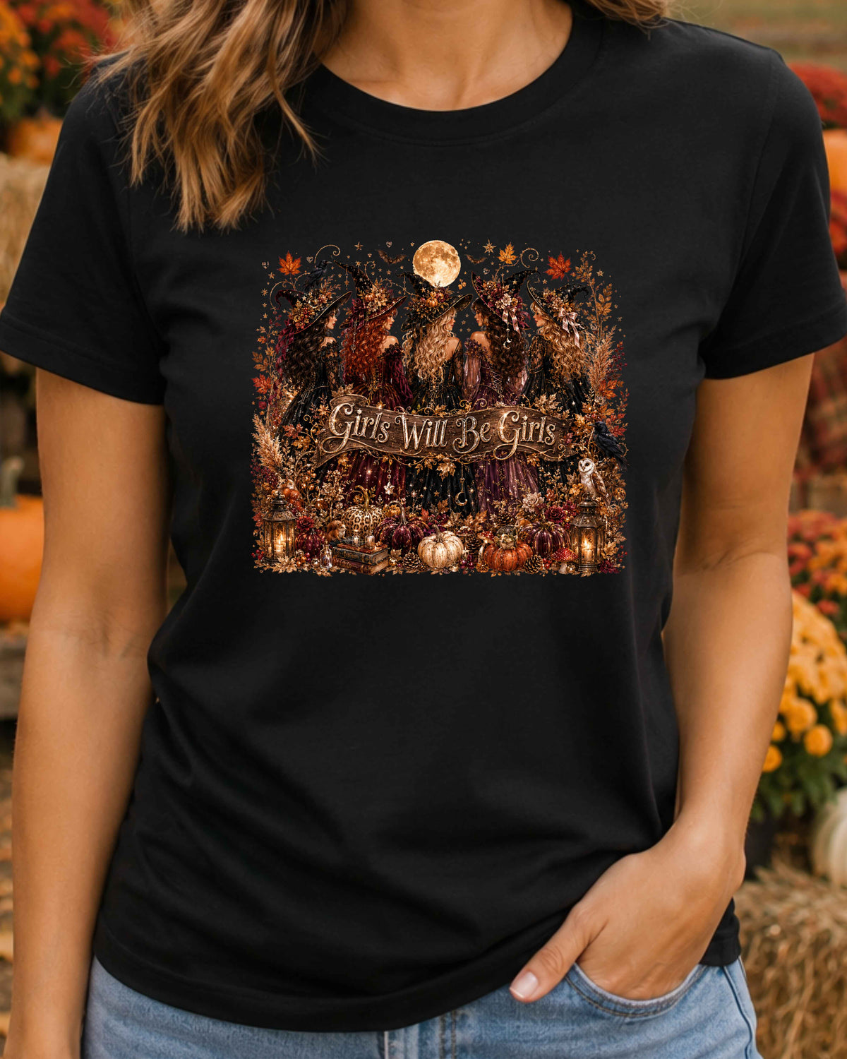 Girls Will Be Girls Autumn Witch T-Shirt